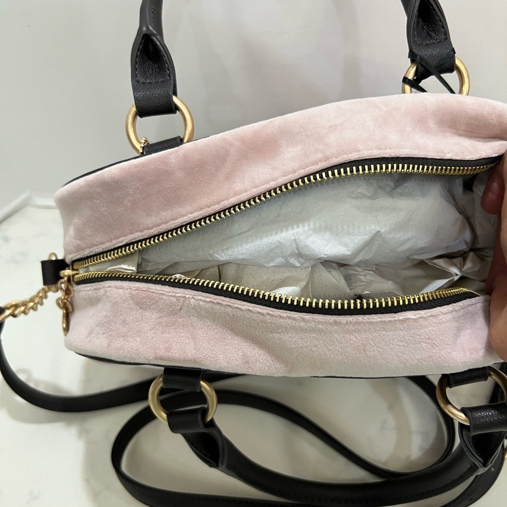 JUICY COUTURE SOFT PINK SATCHEL WITH BLACK ACCENTS - Picture 8 of 13